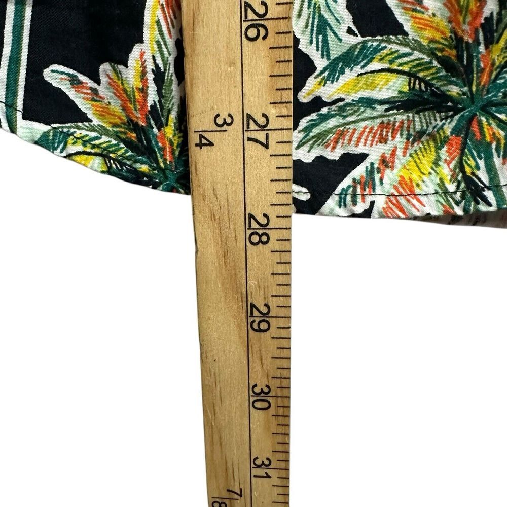 Hawaiian Shirt Mens Medium‎ Button Up Palm Trees Blue Green Black Tropical WXYZ - Picture 5 of 6